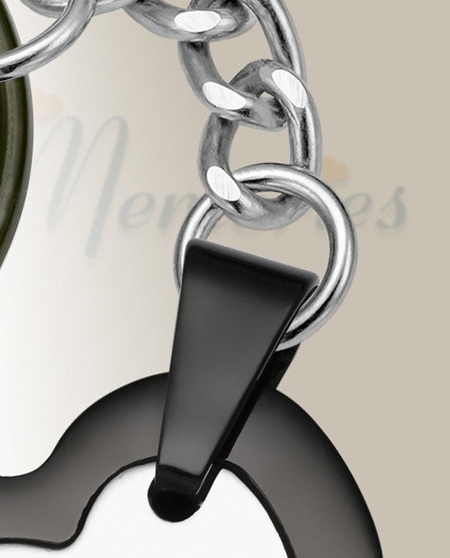 Black Stainless Honesty Heart Urn Keychain