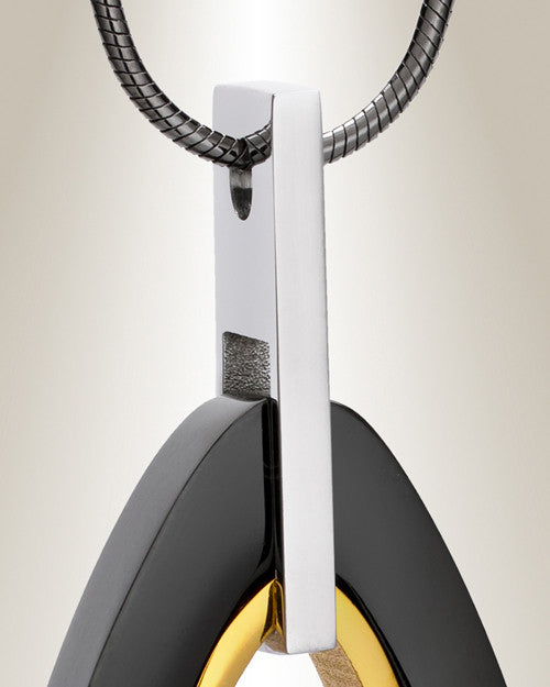 Black and Gold Drop Of Hope Cremation Jewelry