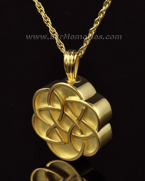 14k Gold Celtic Flower Cremation Keepsake