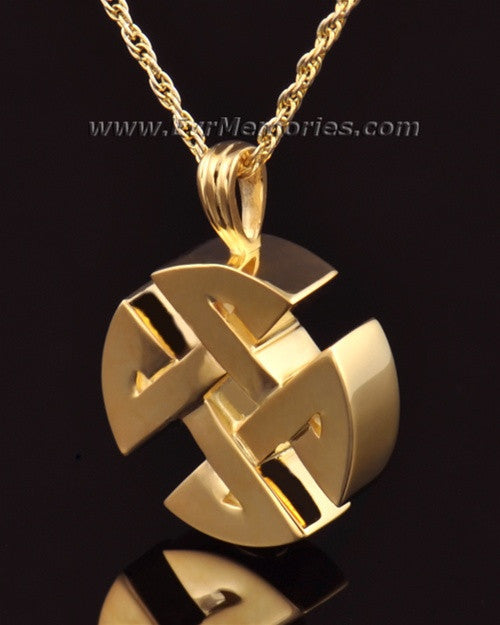 14k Gold Celtic Cherished Round Memorial Jewelry