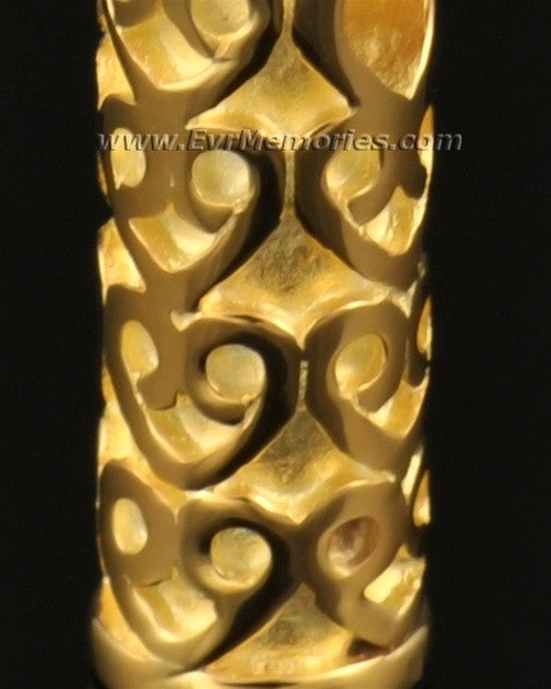 14k Gold Lovely Cylinder Memorial Jewelry