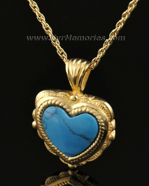 14k Gold Turquoise Heart Jewelry