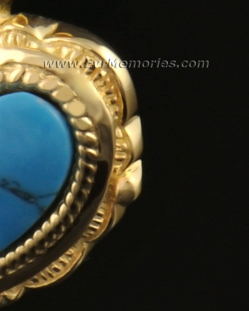 14k Gold Turquoise Heart Jewelry