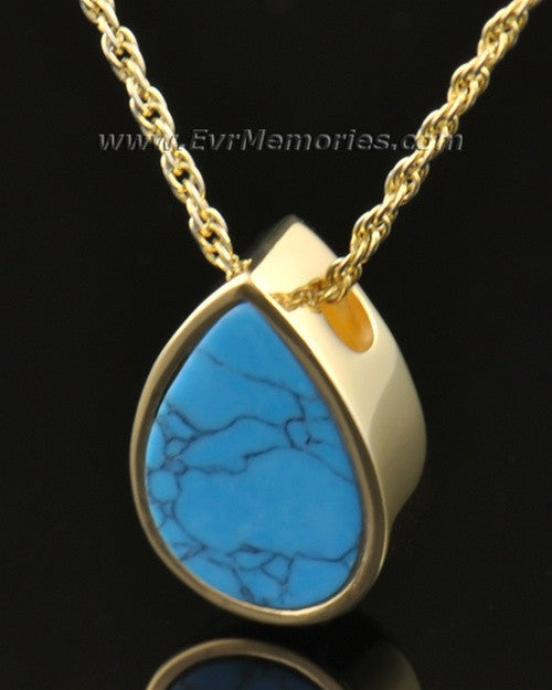 14k Gold Turquoise Teardrop Jewelry