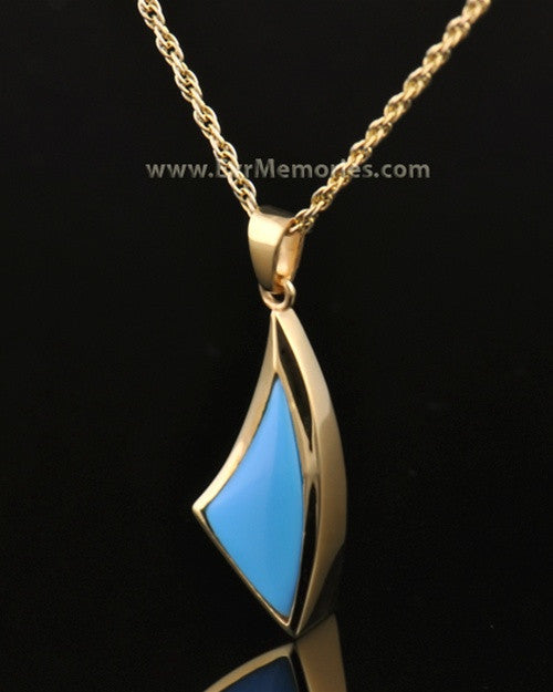 14k Gold Turquoise Sail Away Jewelry Urn