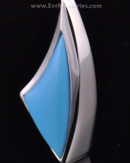 Sterling Silver Turquoise Sail Away Funeral Jewelry