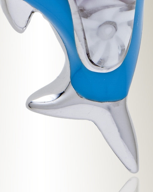 Blue Graceful Dolphin Cremation Jewelry