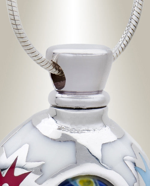 White Dynamic Heart Cremation Jewelry