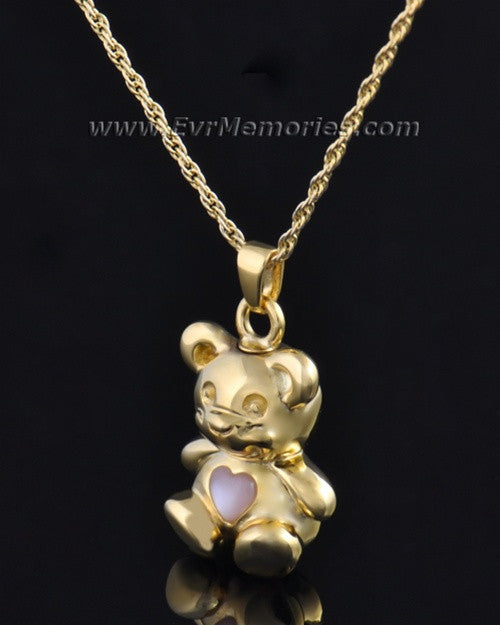 Gold Plated Tickle Me Pink Bear Jewelry