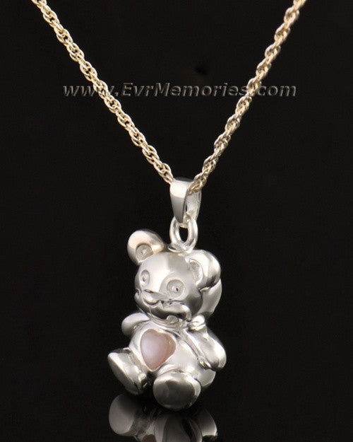14k White Gold Tickle Me Pink Bear Jewelry Pendant