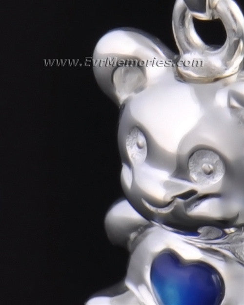 Silver Baby Blue Bear Jewelry Pendant