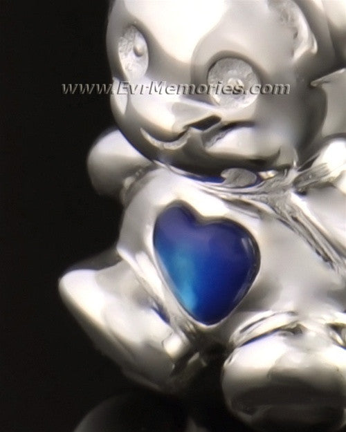 14k White Gold Baby Blue Bear Jewelry Pendant