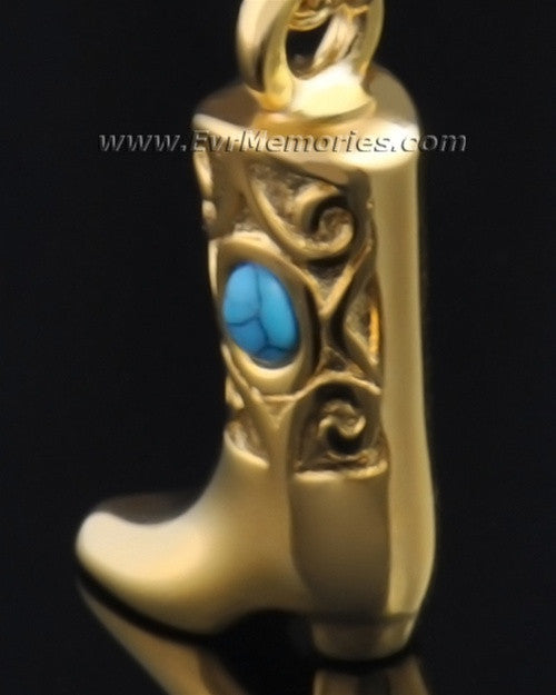 Gold Plated Western Boot Urn Jewelry