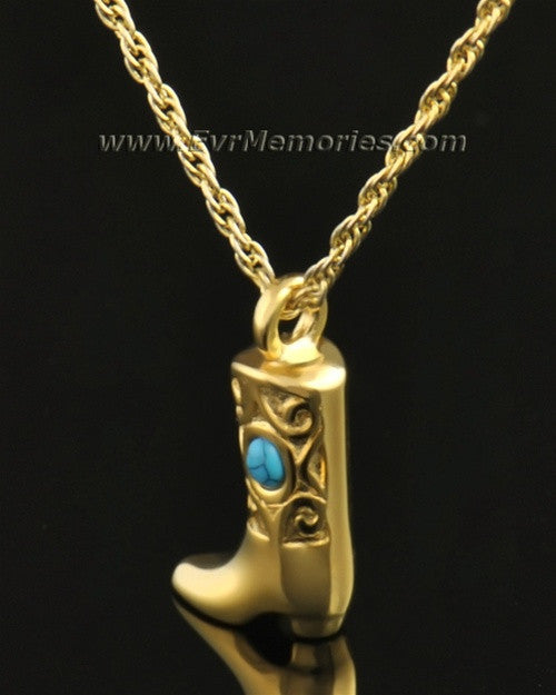 14k Gold Western Boot Urn Jewelry