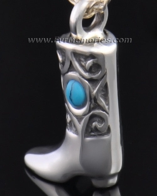 Silver Western Boot Jewelry Pendant