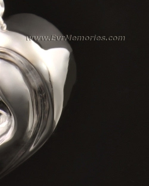 14k White Gold Together in My Heart Memorial Pendant