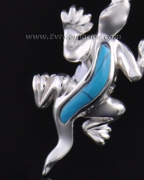 Silver Gallant Gecko Jewelry Pendant