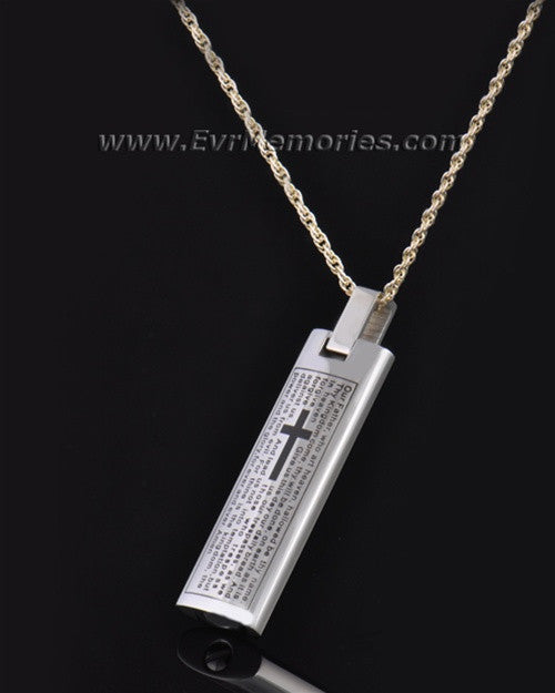 Silver Cylinder of Worship Memorial Pendant