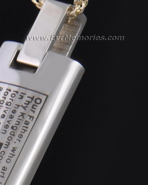 Silver Cylinder of Worship Memorial Pendant