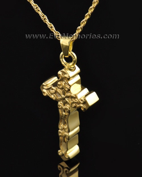 Gold Plated Delicate Cross Memorial Locket
