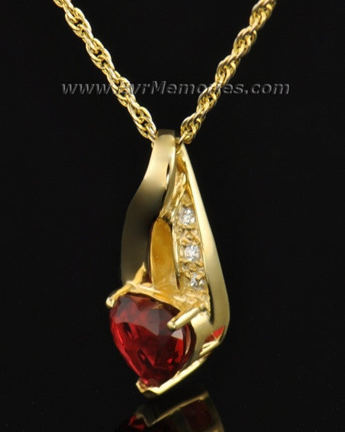 Gold Plated Flames of Love Memorial Locket