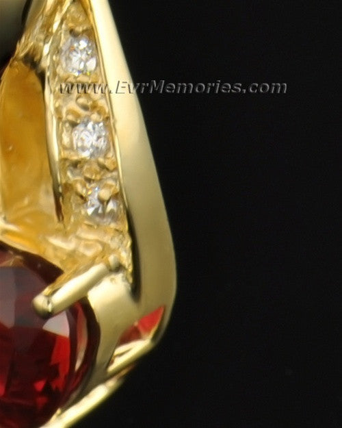 Gold Plated Flames of Love Memorial Locket