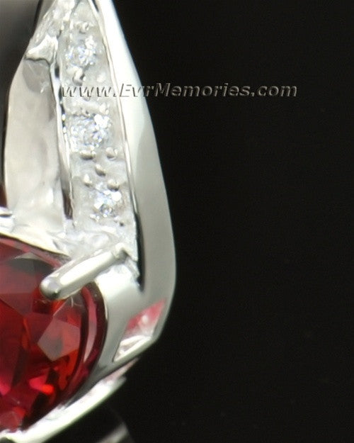 14k White Gold Flames of Love Memorial Locket