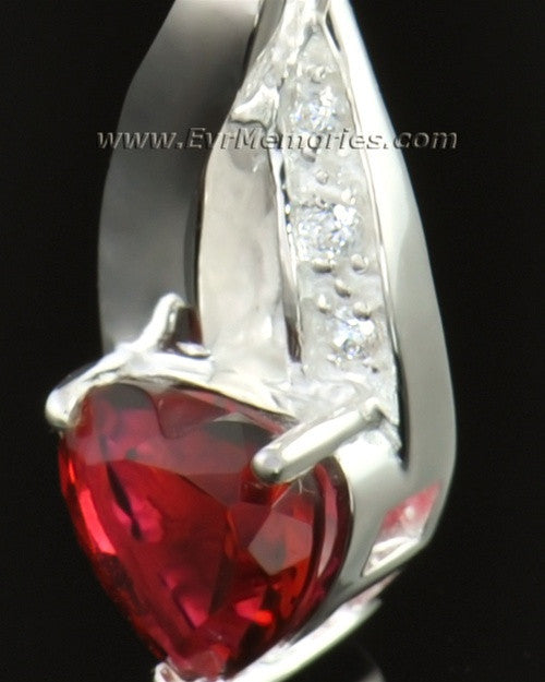 14k White Gold Flames of Love Memorial Locket
