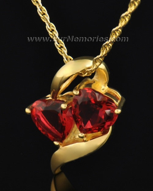 Gold Plated Passionate Hearts Memorial Locket