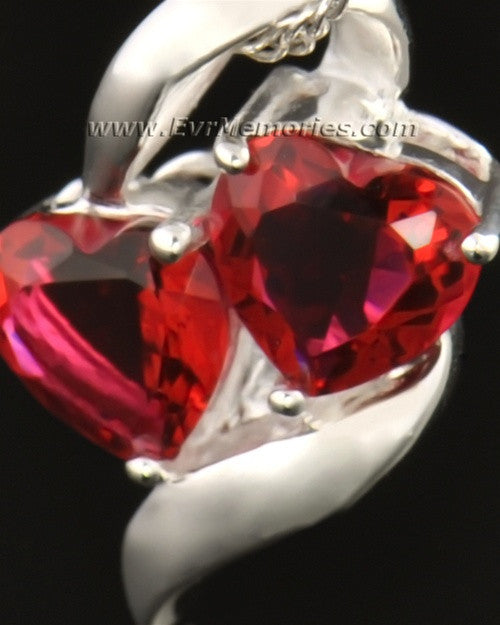 14k White Gold Passionate Hearts Memorial Locket