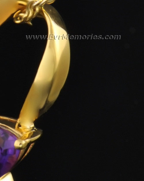 Gold Plated Vibrant Violet Memorial Locket