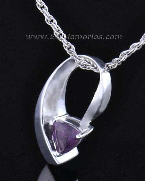 Sterling Silver Vibrant Violet Memorial Locket