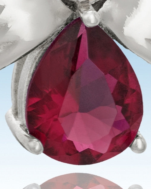 Sterling Silver Divine Messenger with Red Stone Keepsake-evr6367s
