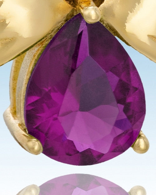 Gold Plated Divine Messenger with Purple Stone Keepsake