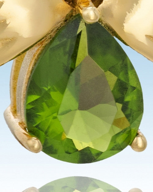 Gold Plated Divine Messenger with Green Stone Keepsake