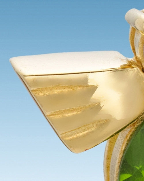Gold Plated Divine Messenger with Green Stone Keepsake