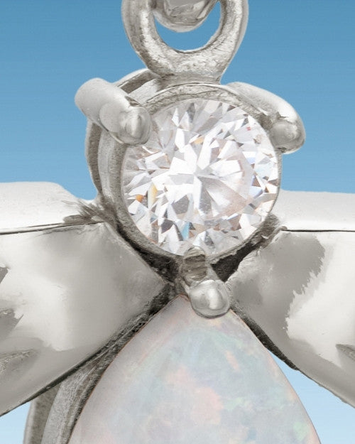 Sterling Silver Divine Messenger with Opal Keepsake