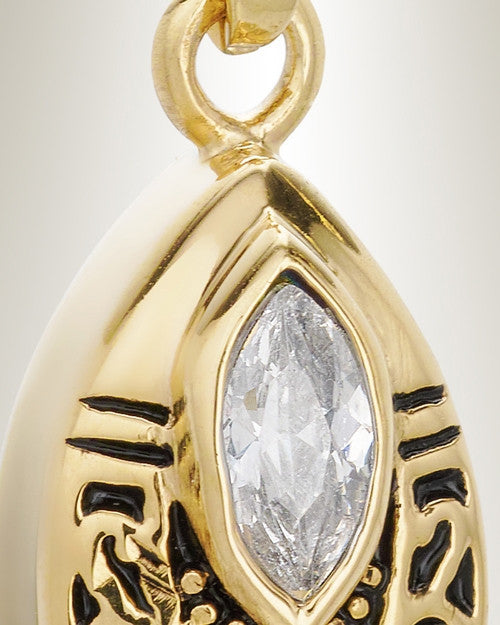 Gold Plated Ornamental Teardrop Pendant Keepsake