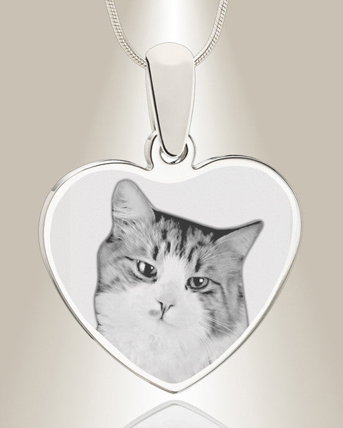 Heart Photo Engraved Stainless Pet Keepsake