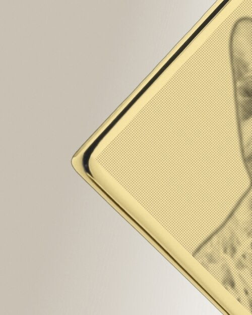 Diamond Photo Engraved Gold Plated over Stainless Pet Keepsake