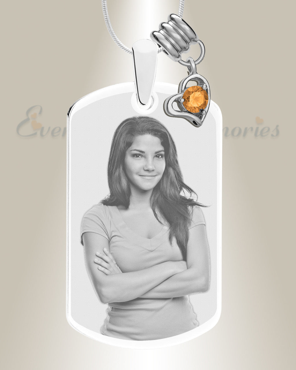 Large Photo November Dog Tag Stainless Engraved