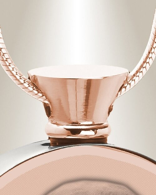 Round Rose Gold Plated Photo Engraved Pet Ash Pendant