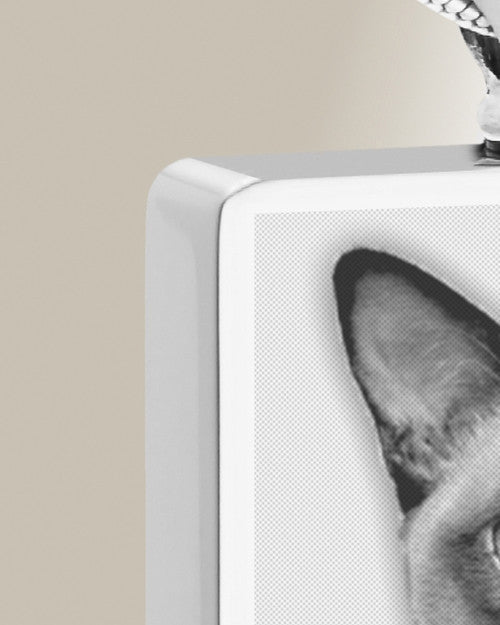 Rectangle Stainless Steel Photo Engraved Pet Ash Pendant