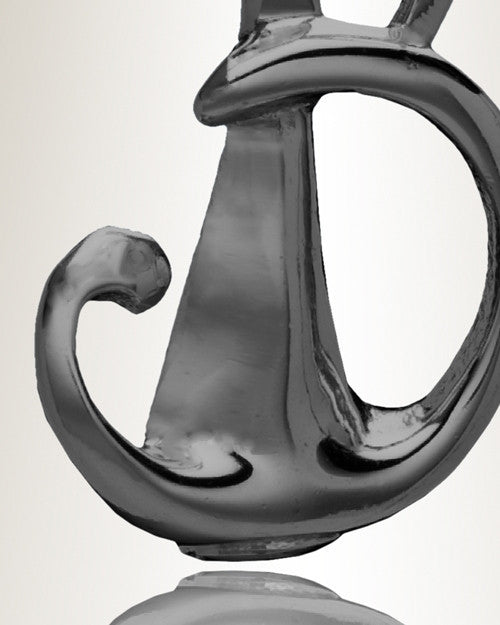 Black "B" Initial Cremation Jewelry