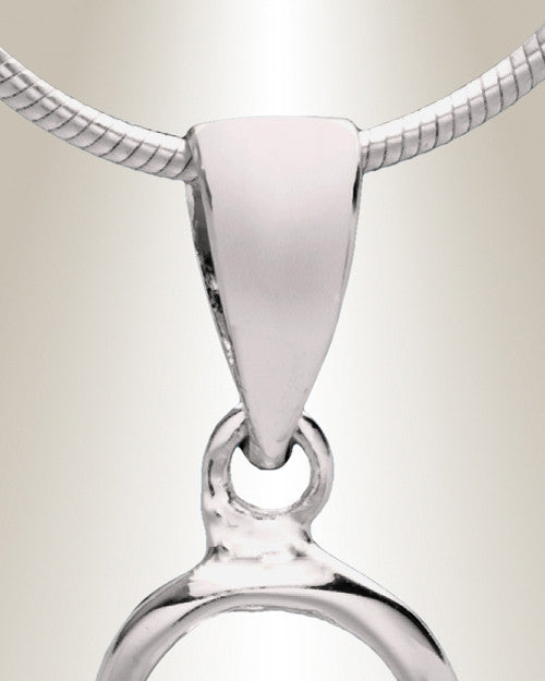 Silver "B" Initial Cremation Jewelry