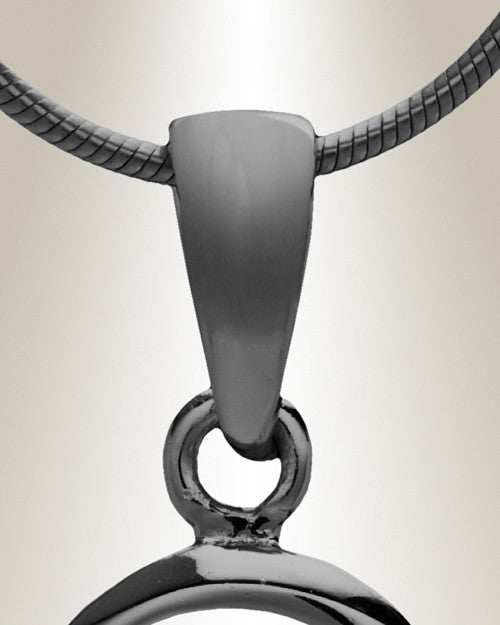 Black "E" Initial Cremation Jewelry