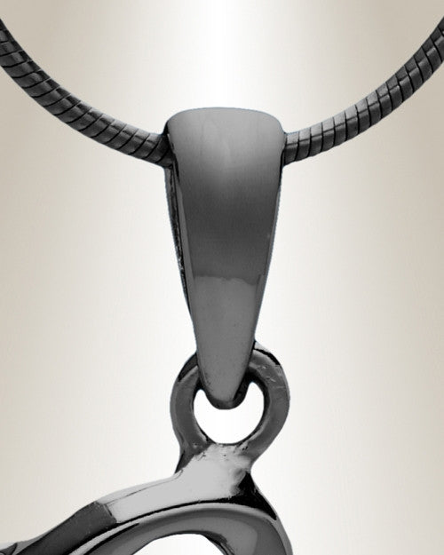 Black "G" Initial Cremation Jewelry