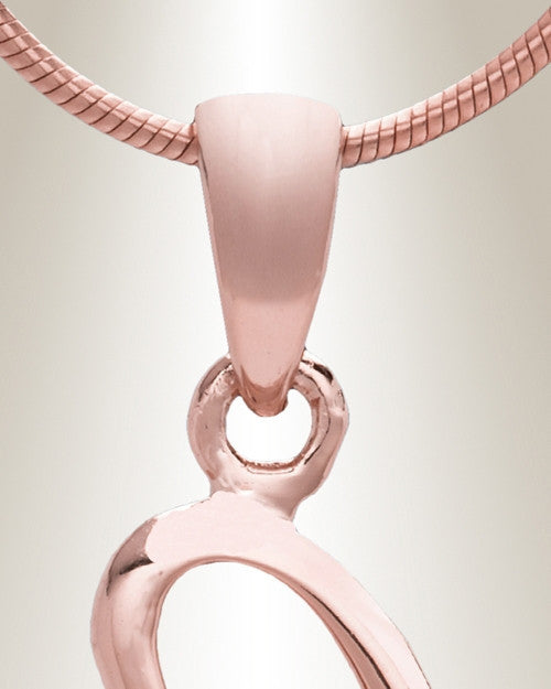 Rose Gold "I" Initial Cremation Jewelry