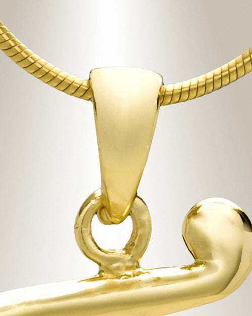 Gold "J" Initial Cremation Jewelry