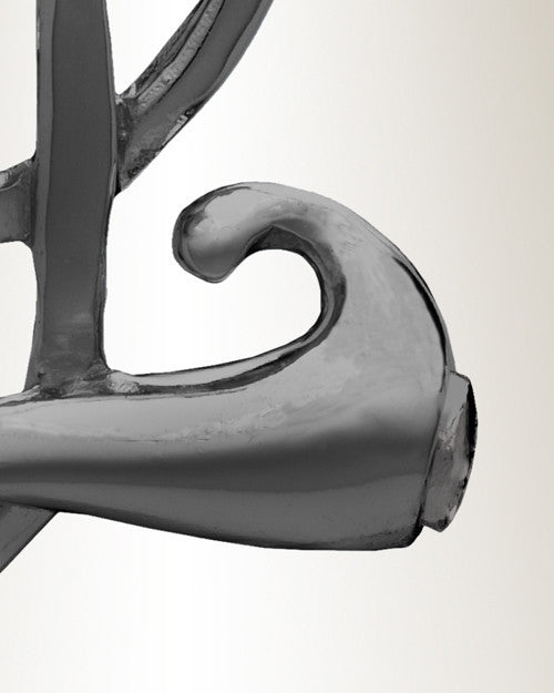 Black "L" Initial Cremation Jewelry